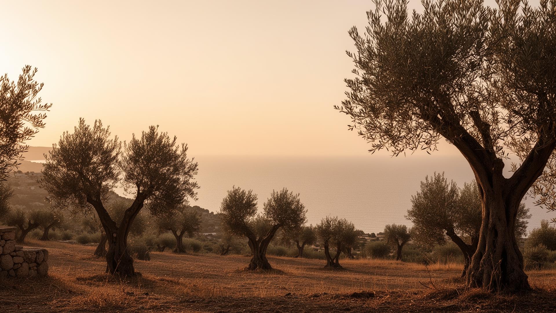 Paysage méditerranéen au lever du jour